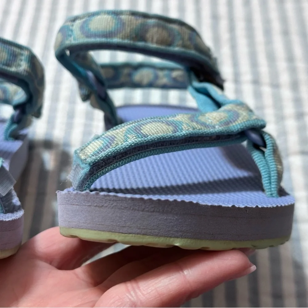 Teva Kids Original Universal Sandals Purple Blue Geometric‎ Straps Size 3